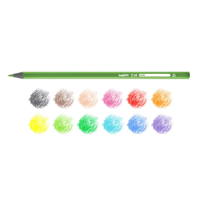 Colored pencils CARIOCA TITA ECOFAMILY, 12 pcs.