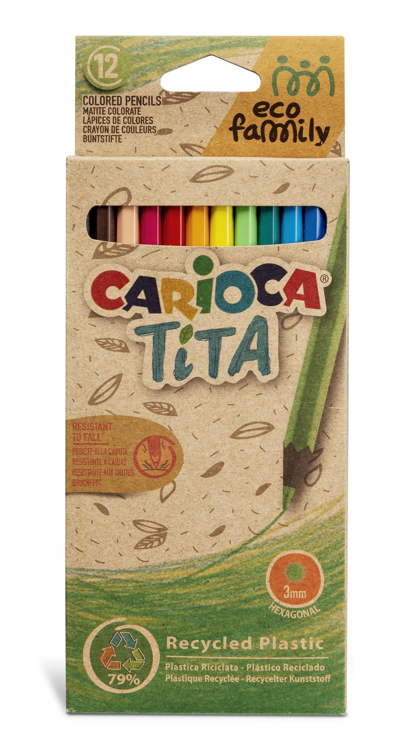 Colored pencils CARIOCA TITA ECOFAMILY, 12 pcs.