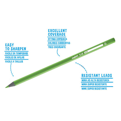 Pieštukai su trintuku CARIOCA ECOFAMILY, juodos spalvos, 6 vnt.