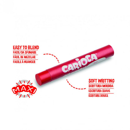 Aliejinės kreidelės CARIOCA, 10 mm, 12 spalvų