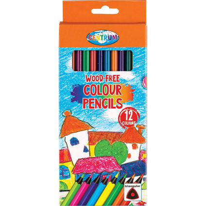 Colored pencils CENTRUM Wood Free, 12 colors