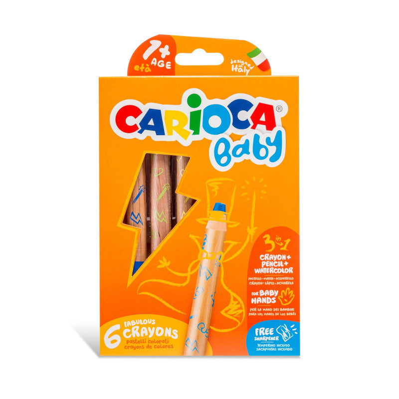 Crayons for toddlers CARIOCA Baby 3in1 1+, 6 pcs.