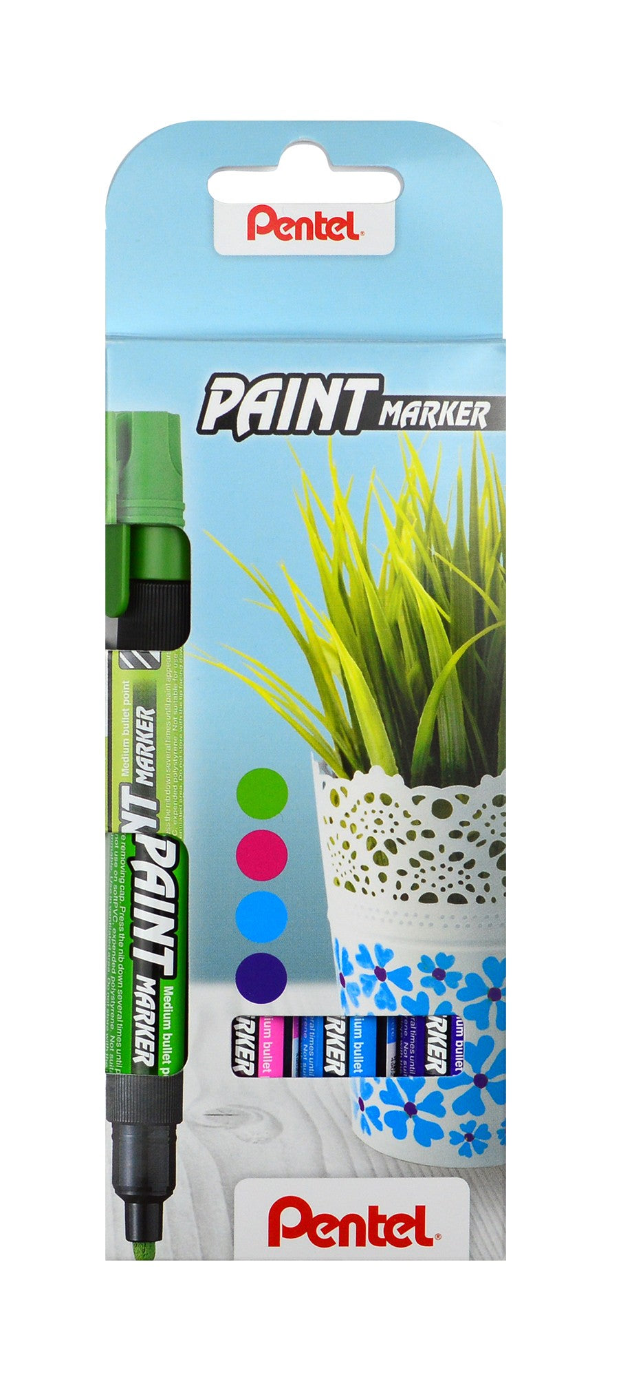 Permanent marker set PENTEL, 4 mm, 4 pcs.