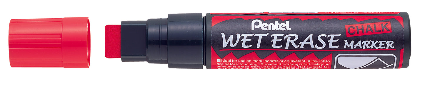Chalk marker PENTEL ARTS, 10-15 mm, red, cross tip, recyclable