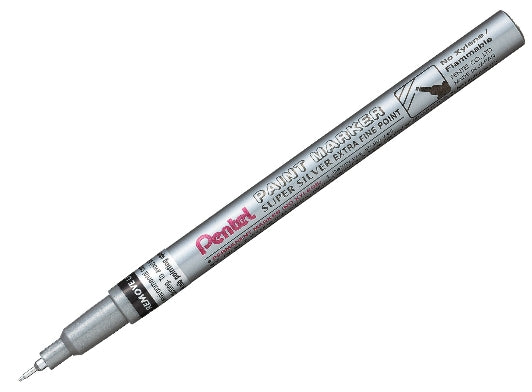 PENTEL Paint Marker, 0.6 mm, silver