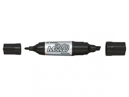 Permanent double-sided marker PILOT TWIN, 7 mm, 4.8 mm, black, in blister