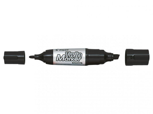Permanent double-sided marker PILOT TWIN, 7 mm, 4.8 mm, black, in blister
