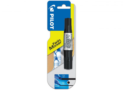 Permanent double-sided marker PILOT TWIN, 7 mm, 4.8 mm, black, in blister