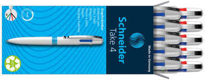 Tušinukas SCHNEIDER Take 4, baltas korpusas, 4 spalvos