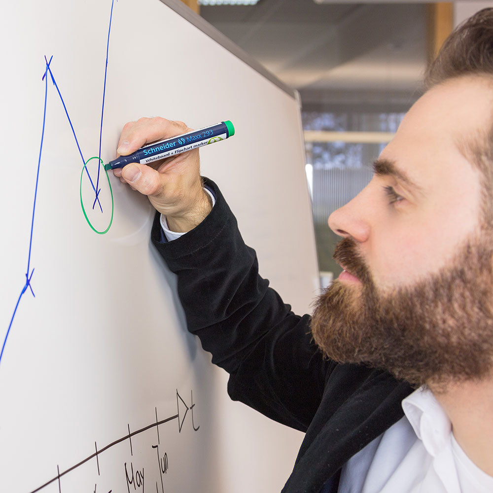 Žymeklis baltai lentai ir bloknotams SCHNEIDER MAXX 293, kirsta galvute, raudona