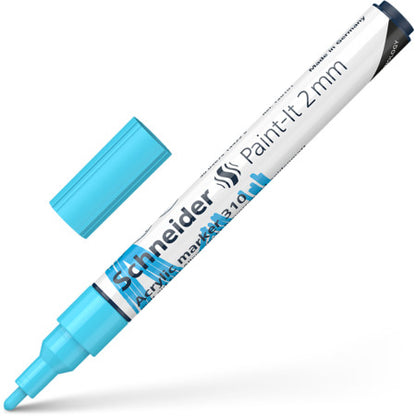 Acrylic marker SCHNEIDER Paint-it 310, 2 mm, pastel blue color.