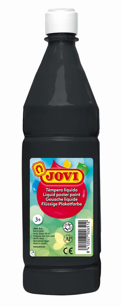 Skystas guašas buteliuke JOVI 1000 ml, juoda sp.