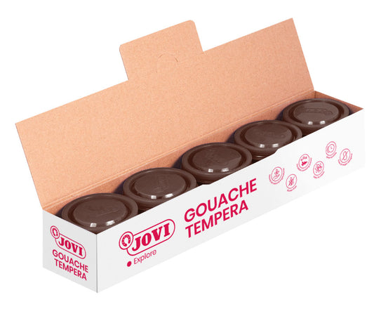 Guašas JOVI Scholar, 5vnt. po 35ml, rudos sp.