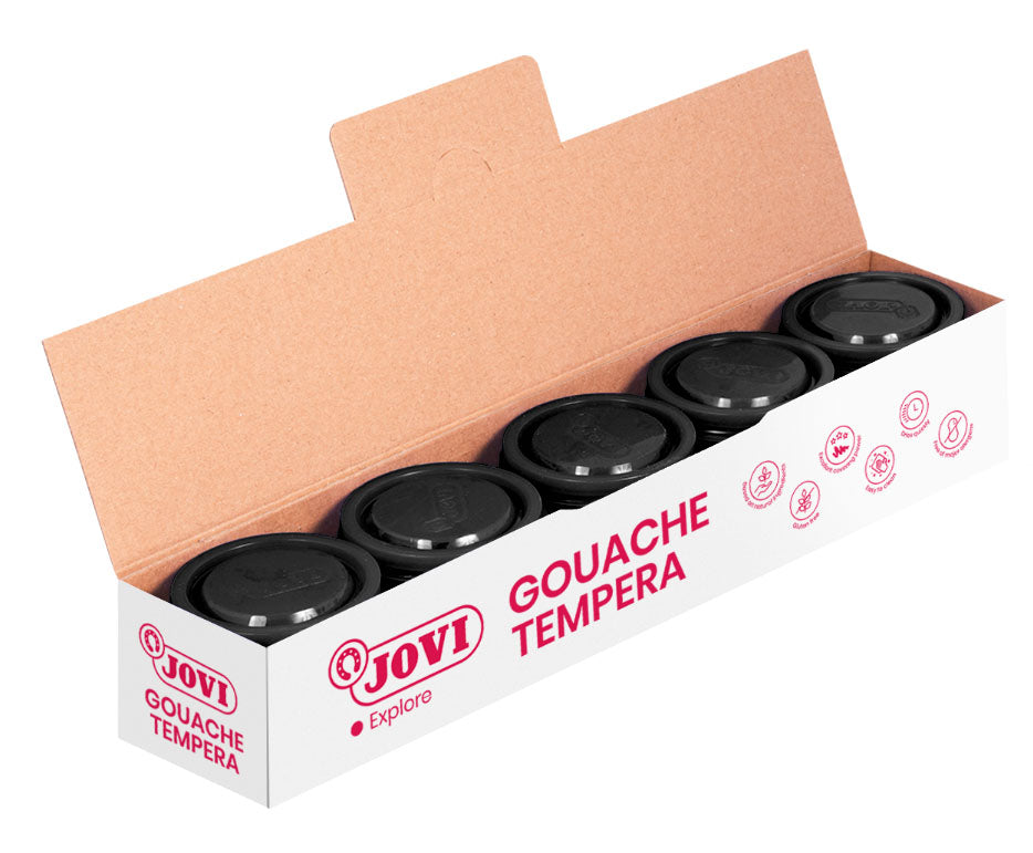 Gouache JOVI Scholar, 5 pcs. 35ml each, black