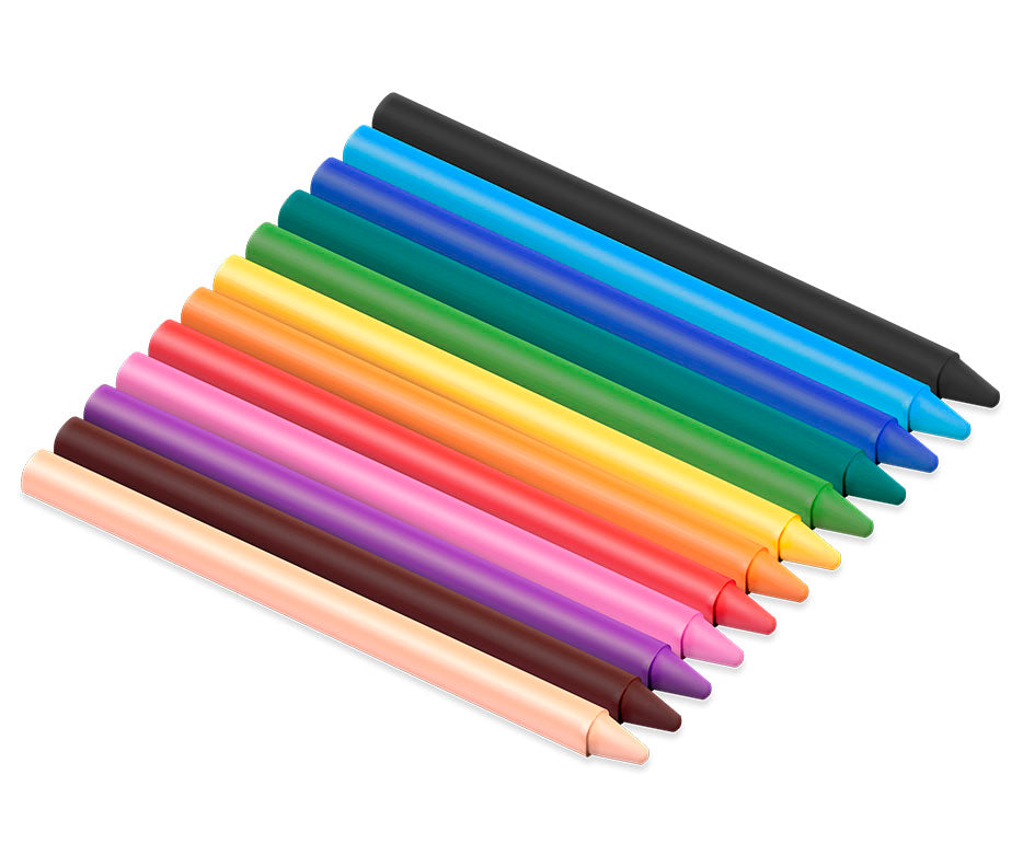 Vaškinės kreidelės JOVI Plasticolor, 12 spalvų