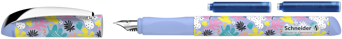 Fountain pen SCHNEIDER Glam, plastic body, blue ink, suitable for left-handed people