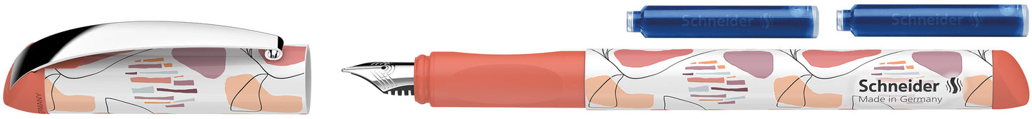 Fountain pen SCHNEIDER Glam, plastic body, blue ink, suitable for left-handed people