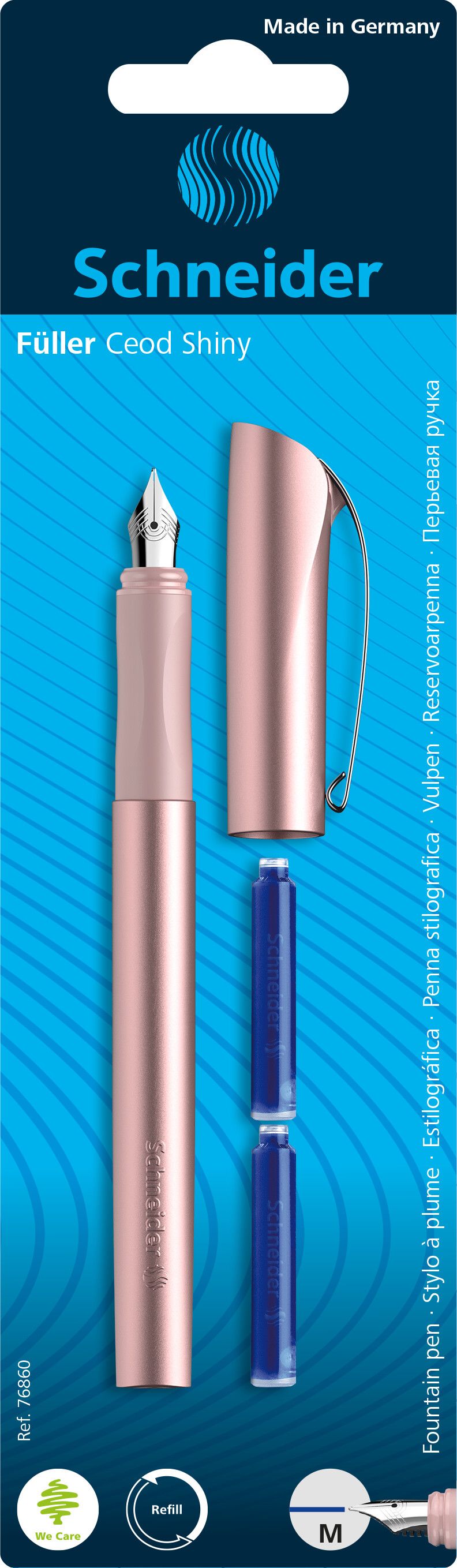 Plunksnakotis SCHNEIDER Ceod Shiny M, plastikinis korpusas, blisteryje, įvairių sp. (tinka ir kairiarankiams)