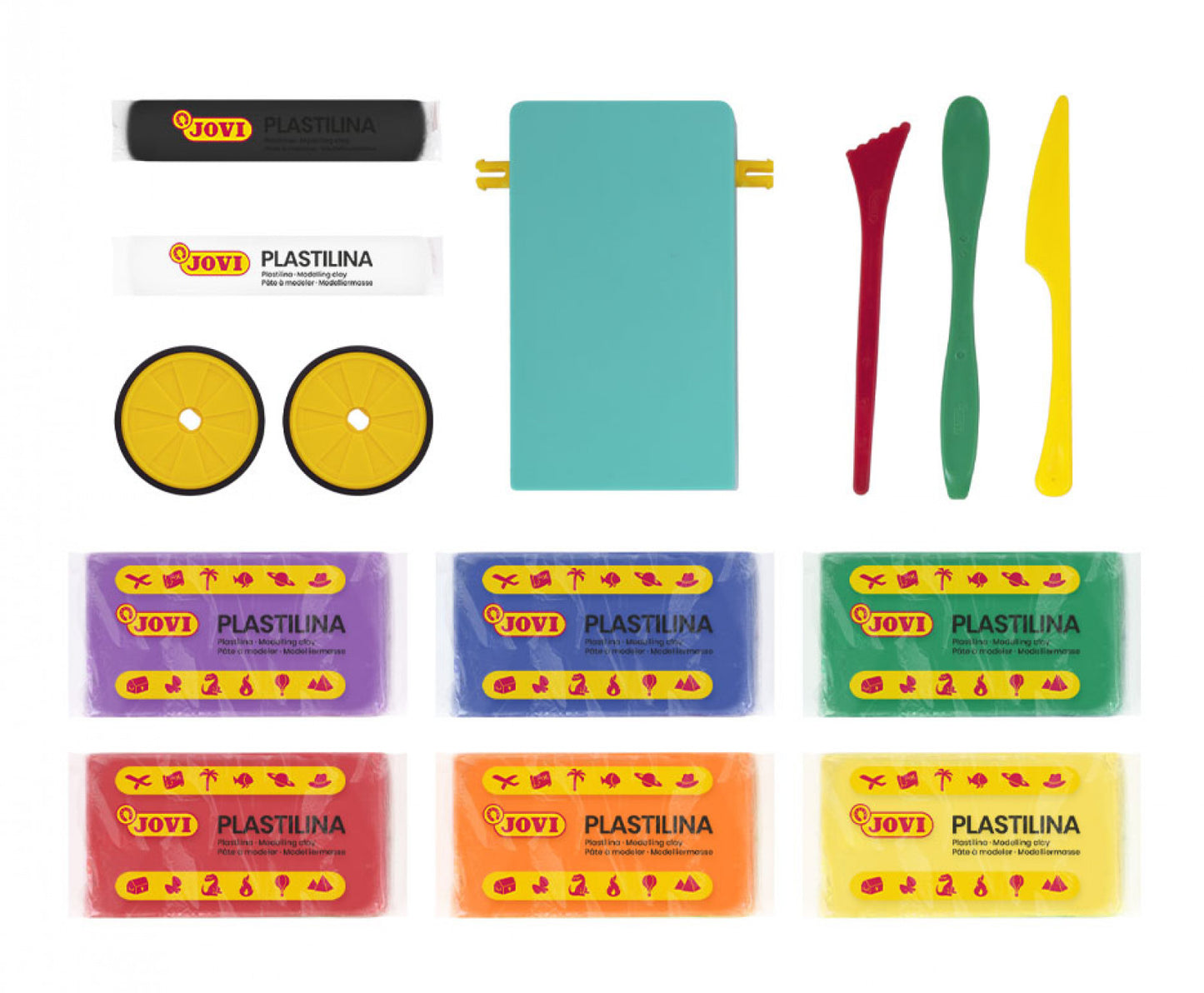 Pašėlę lenktyniniai automobiliai JOVITECH rinkinys. Pagrindinės spalvos