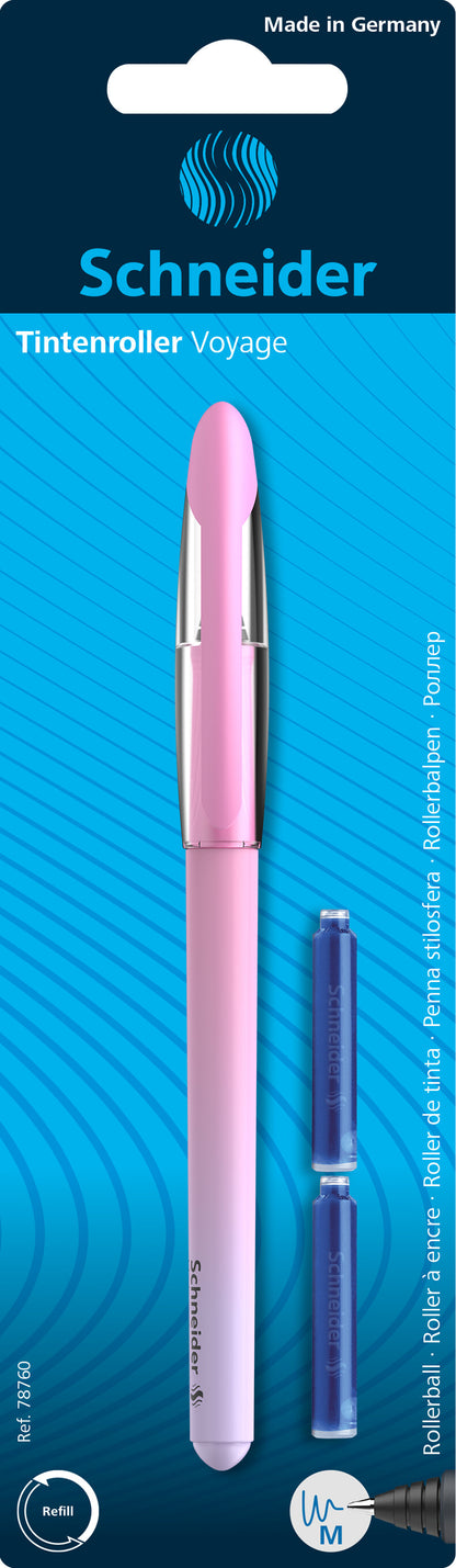 Kapsulinis rašiklis SCHNEIDER VOYAGE , 0,7mm, įvairių sp. Korpusas, blisteryje