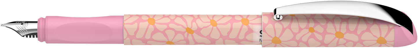 Plunksnakotis SCHNEIDER Glam, plastikinis rožinis korpusas, mėlynas rašalas, tinka dešiniarankiams ir kairiarankiams