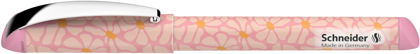 Plunksnakotis SCHNEIDER Glam, plastikinis rožinis korpusas, mėlynas rašalas, tinka dešiniarankiams ir kairiarankiams