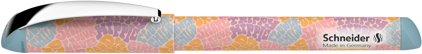 Plunksnakotis SCHNEIDER Glam, plastikinis spalvotas korpusas, mėlynas rašalas, tinka dešiniarankiams ir kairiarankiams