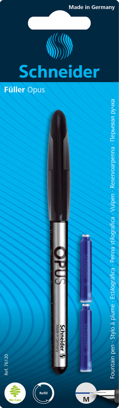 Plunksnakotis SCHNEIDER Opus, dešiniarankiams ir kairiarankiams, plastikinis korpusas, įvairių spalvų, blisteryje