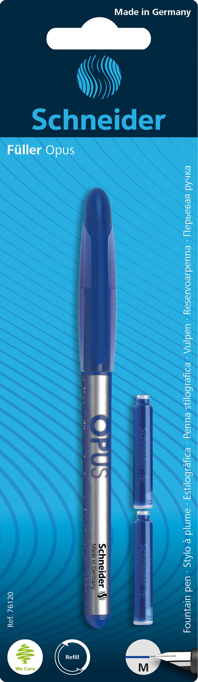 Plunksnakotis SCHNEIDER Opus, dešiniarankiams ir kairiarankiams, plastikinis korpusas, įvairių spalvų, blisteryje