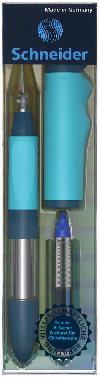 Rašiklis SCHNEIDER BASE SENSO, mėlynos/turkio spalvos (tinka ir kairiarankiams)