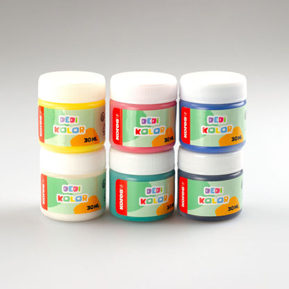 Finger paint KORES DEDI KOLOR 30 ml, 6 colors
