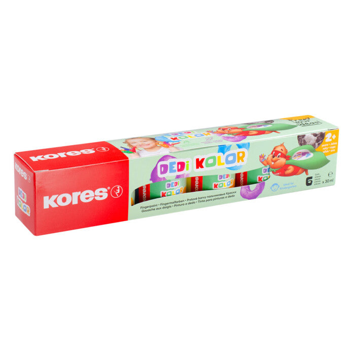 Finger paint KORES DEDI KOLOR 30 ml, 6 colors