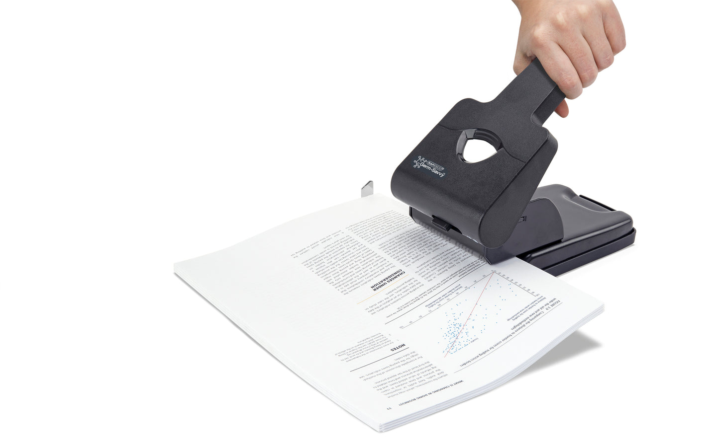 Skylmuša RAPESCO Germ-Savvy™: HD865, 2 skylių, 50 lapų, juoda