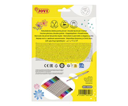 Flomasteriai  dviejų pusių JOVI 12 spalvų rinkinys