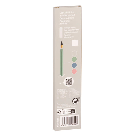 Nesibaigiantis pieštukas Apli, HB, korpusas pilkos spalvos