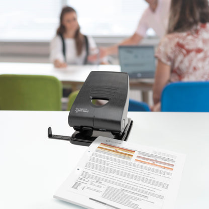 Skylmuša Rapesco Germ-Savvy® Antibacterial: Heavy Duty, 2 skylių, 40 lapų, juoda