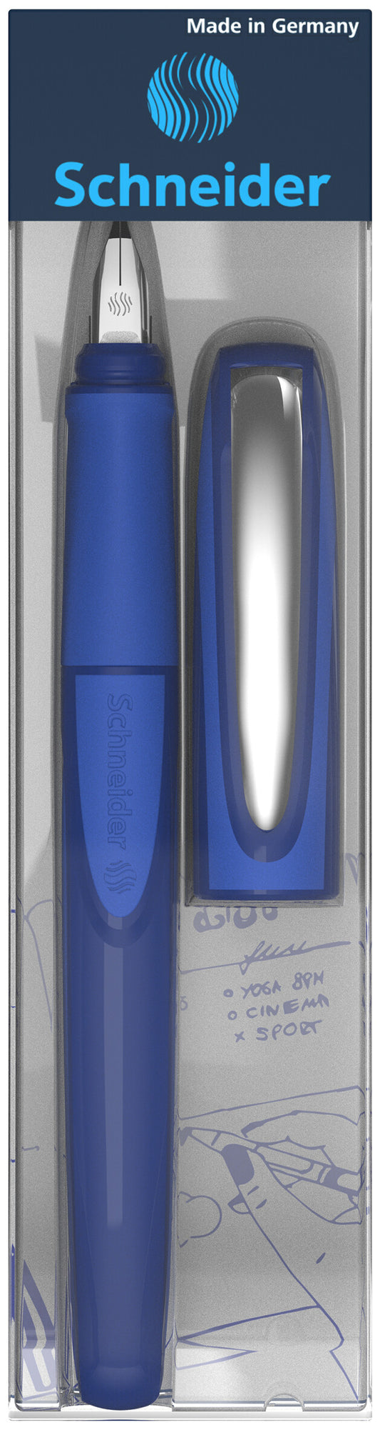 Plunksnakotis SCHNEIDER RAY M, mėlynos spal. korpusas, dešiniarankiams