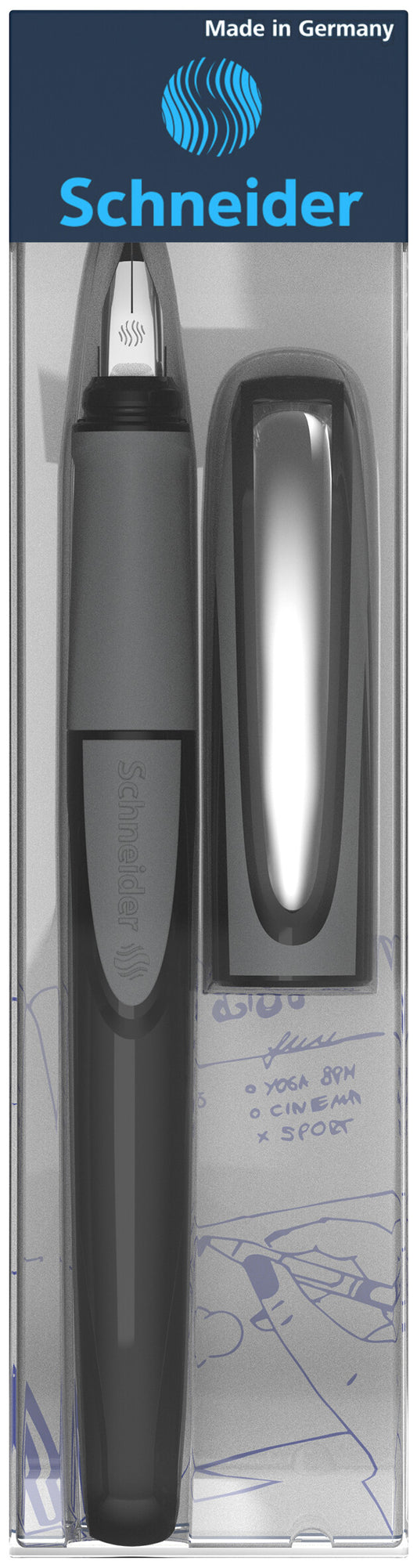 Plunksnakotis SCHNEIDER RAY L, juodos/pilkos spal. Korpusas (onyx), kairiarankiams