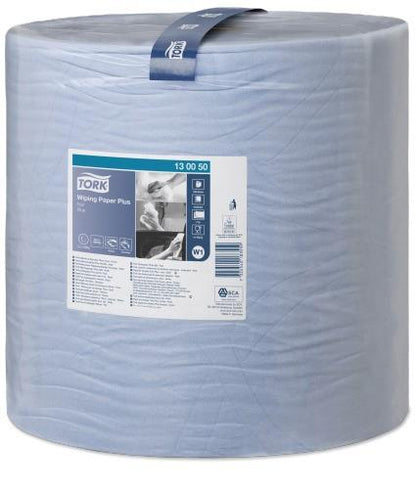 Pramoninis popierius TORK Advanced 420 W1, 130050,  2 sl, 1500 l., 36.9 cm x 510 m, mėlynos spalvos