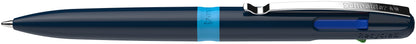 Ballpoint pen SCHNEIDER Take 4, dark blue barrel, 4 colors
