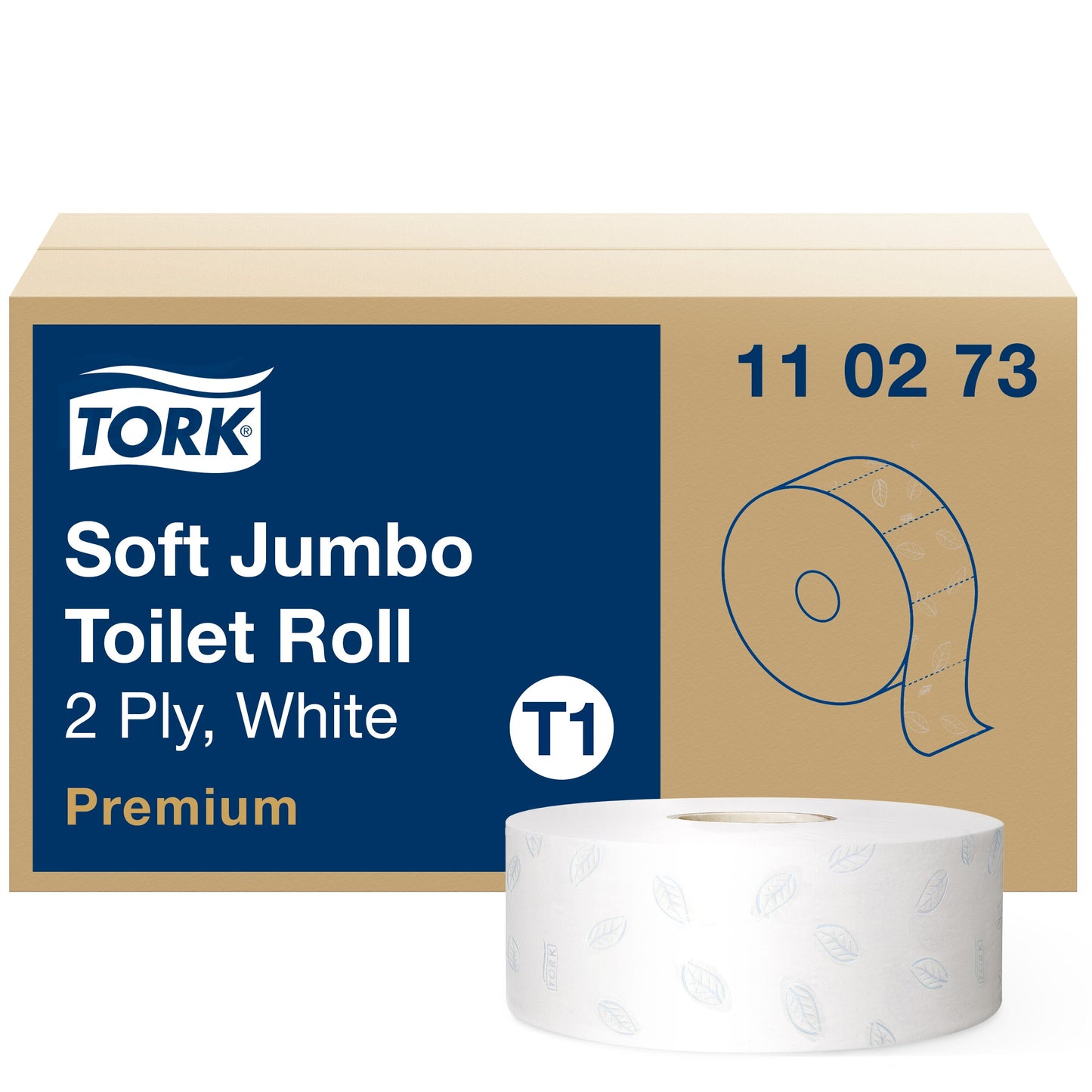 Toilet paper TORK PREMIUM JUMBO T1, 110273, 2 ply, 9.7 cm x 360 m, white