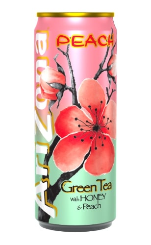 Iced tea drink ARIZONA, with honey and peach juice, 0.33 l D