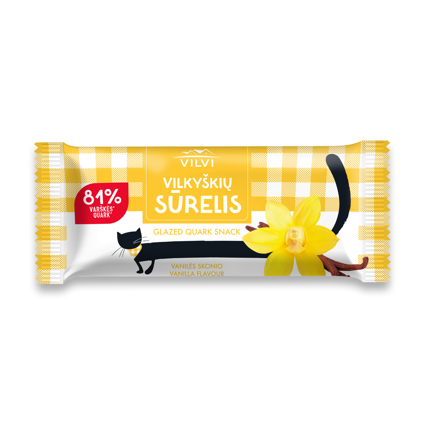 Glaistytas varškės sūrelis VILKYŠKIŲ, vanilės skonio, 24%, 40 g