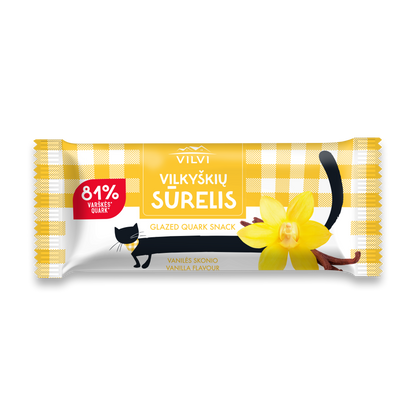 Glaistytas varškės sūrelis VILKYŠKIŲ, vanilės skonio, 24%, 40 g
