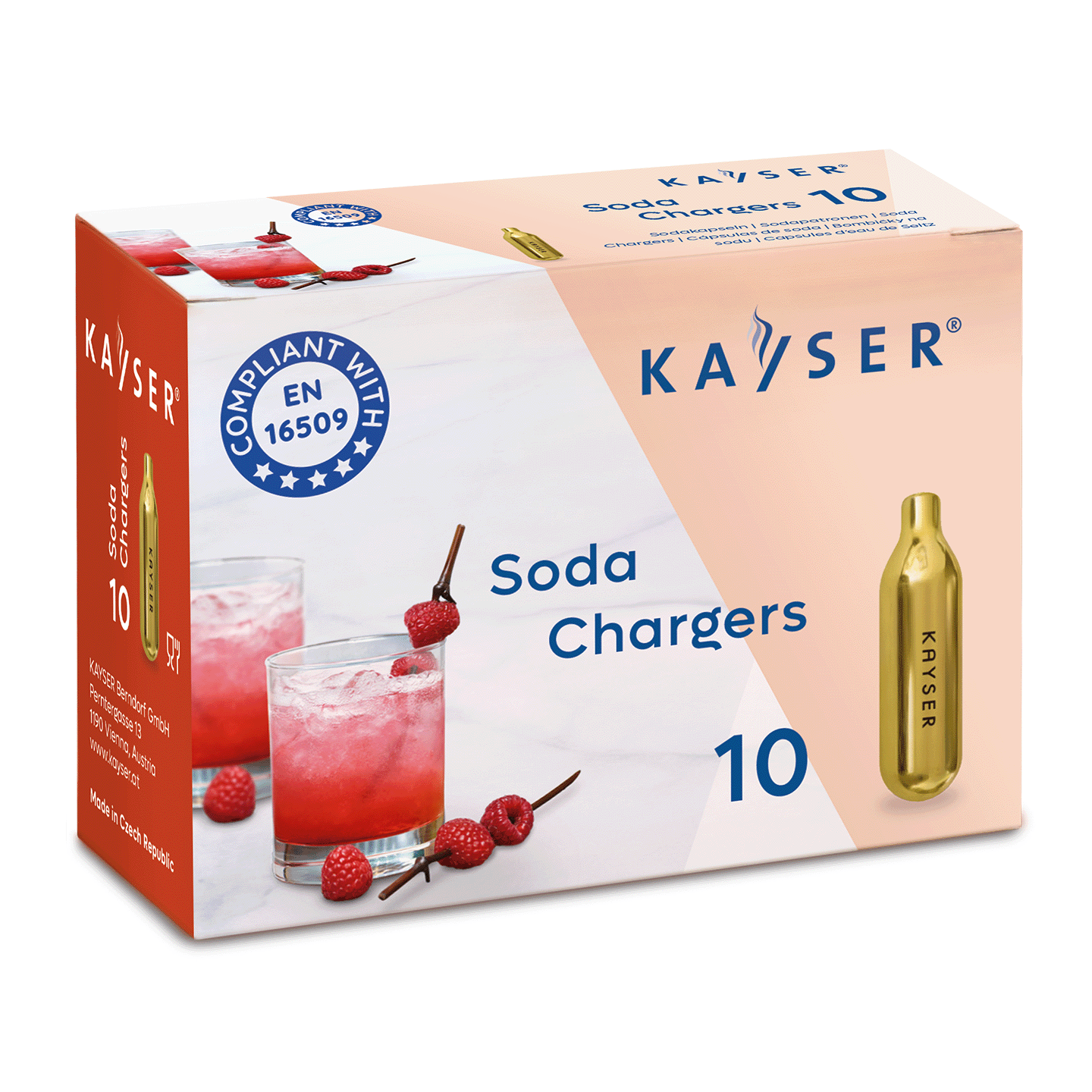 KAYSER canisters, for soda siphon, with carbon dioxide (CO2), 10 pcs.