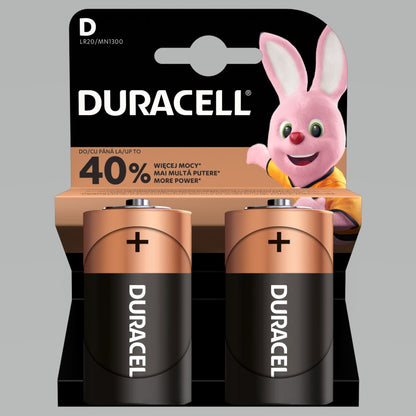 Batteries DURACELL D, LR20, 2pcs