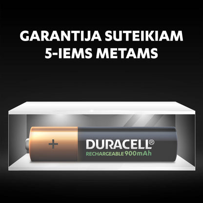 „Duracell Recharge 900 mAh“ AAA baterijos, 4 baterijų pakuotė