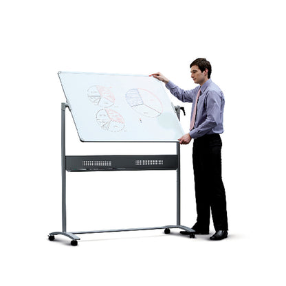 Double-sided flip-up magnetic board NOBO CLASSIC 150x120 cm, mobile stand, white
