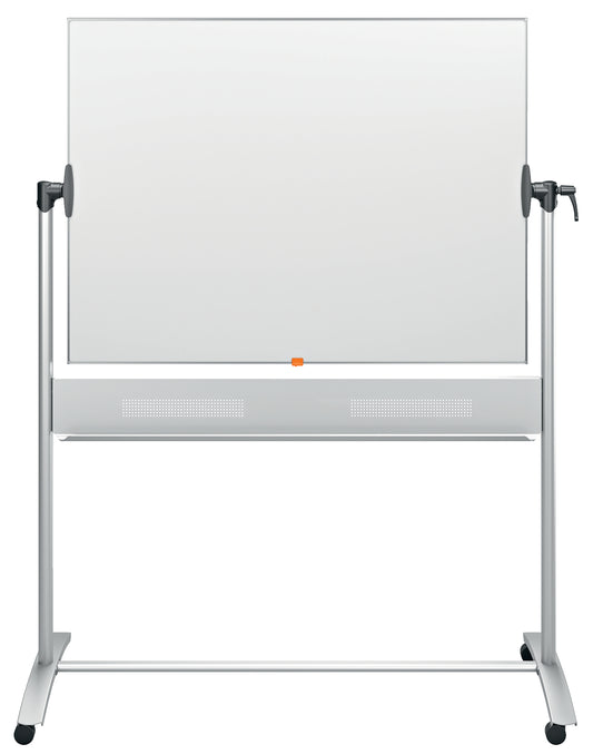 Double-sided reversible enamel magnetic board NOBO, 90x120 cm, mobile stand, white