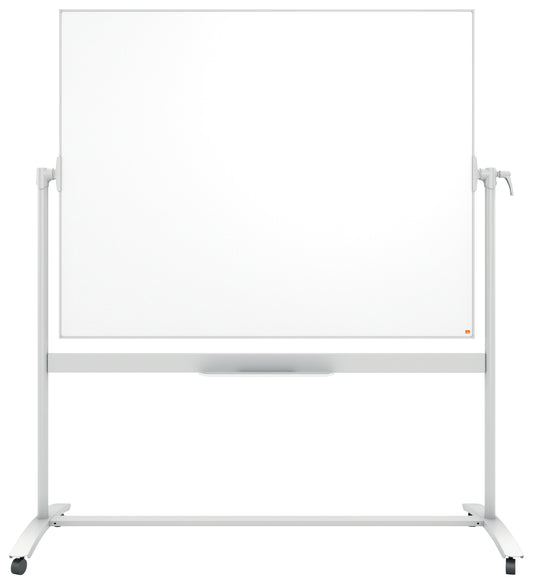 Double-sided reversible enamel magnetic board NOBO 120x150 cm, mobile stand, white